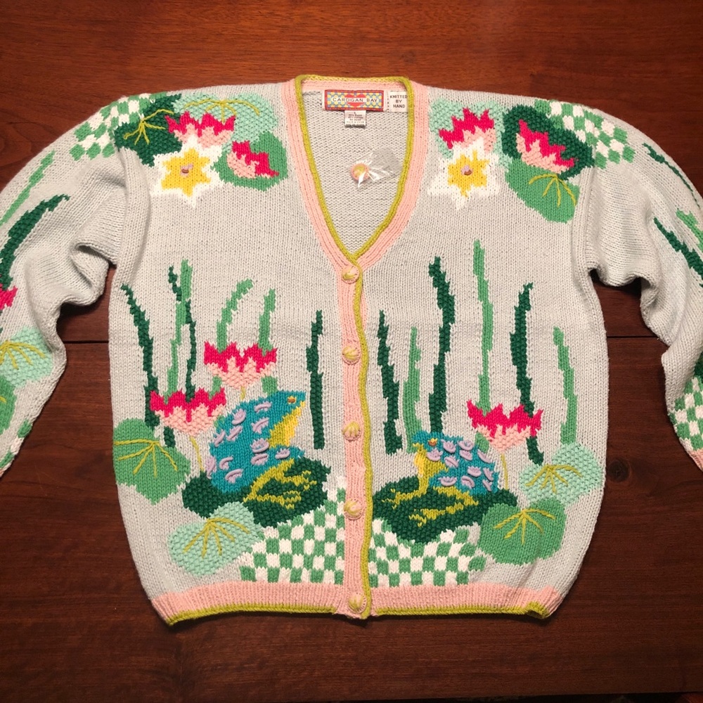 NWT Cardigan Bay Vintage Hand Knit Frog Sweater
